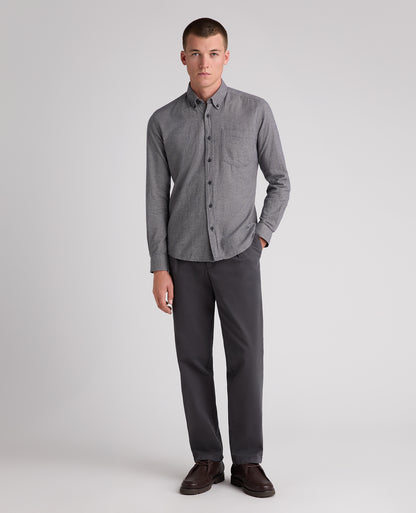 Blue Micro Houndstooth Stretch Shirt