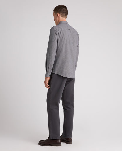 Blue Micro Houndstooth Stretch Shirt