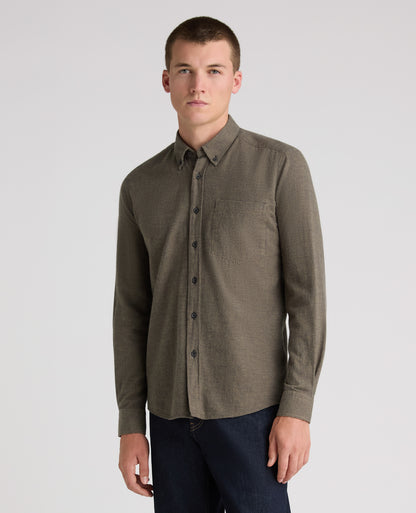 Green Micro Houndstooth Stretch Shirt