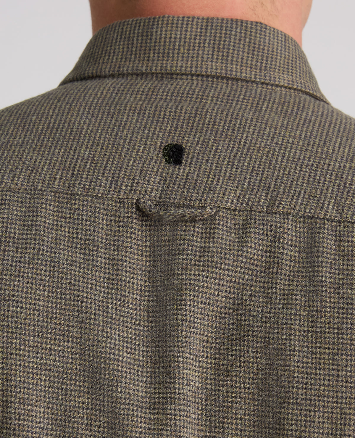Green Micro Houndstooth Stretch Shirt