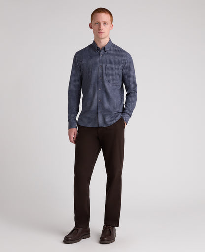 Blue Checked Cotton Blend Shirt