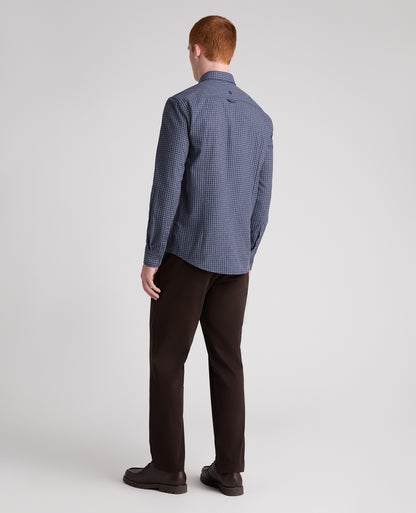Blue Checked Cotton Blend Shirt