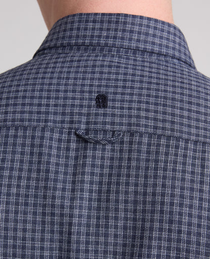 Blue Checked Cotton Blend Shirt