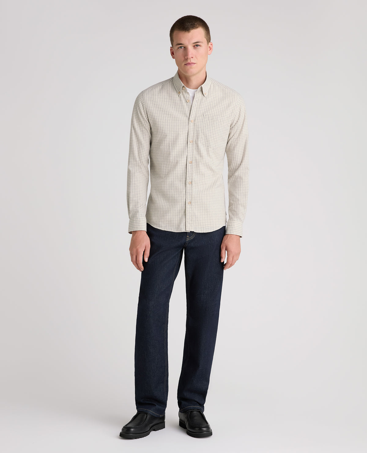 Stone Checked Cotton Blend Shirt
