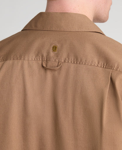 Stone Collared Cotton Blend Shacket