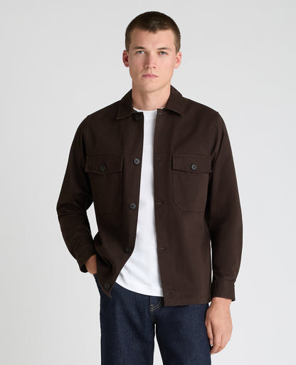 Dark Brown Organic Cotton Blend Shacket