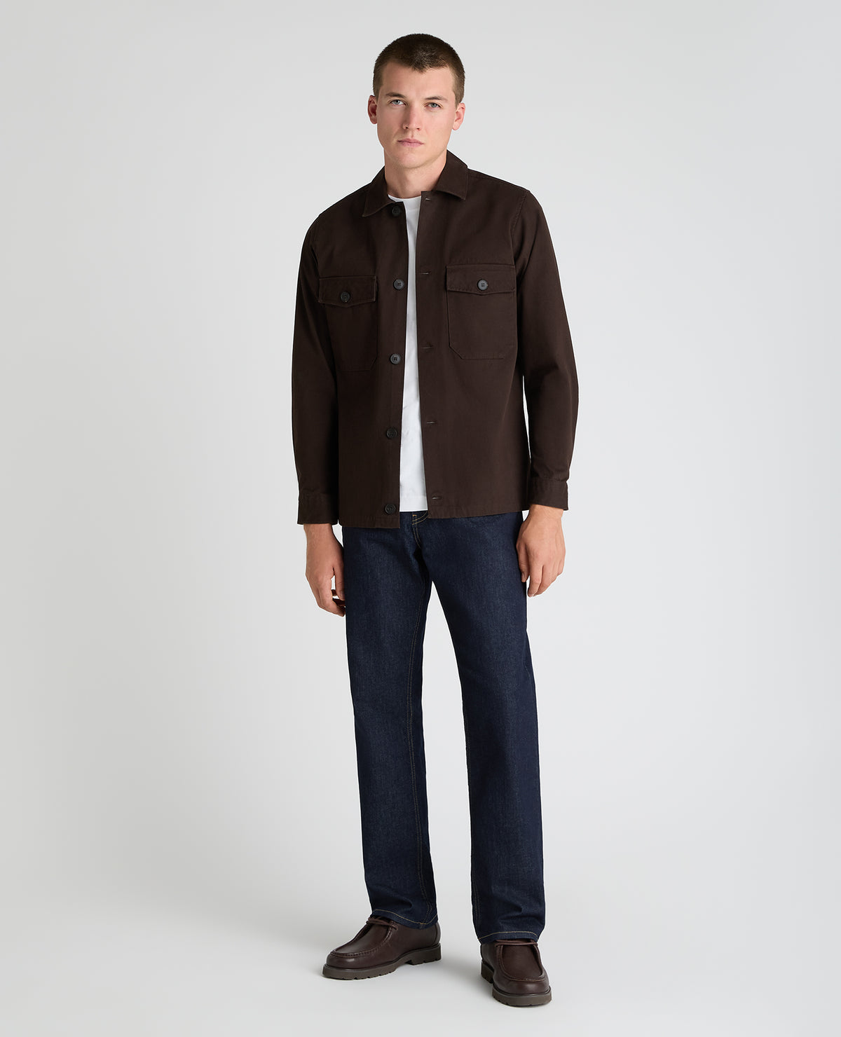 Dark Brown Organic Cotton Blend Shacket