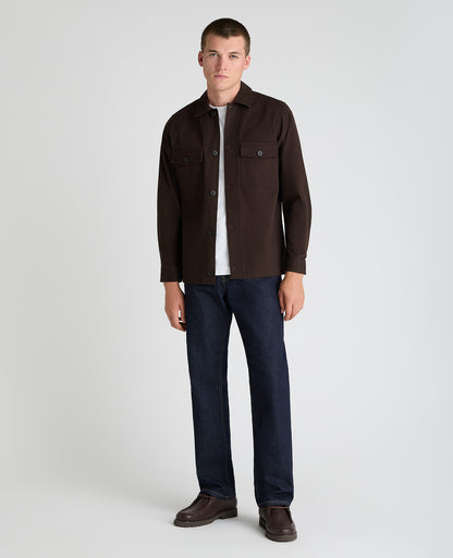 Dark Brown Organic Cotton Blend Shacket