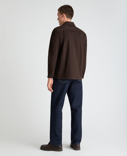 Dark Brown Organic Cotton Blend Shacket