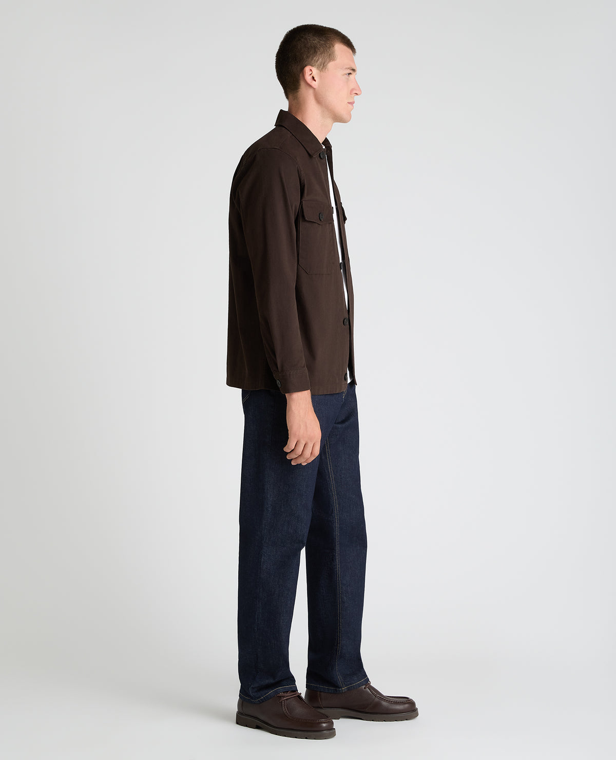 Dark Brown Organic Cotton Blend Shacket
