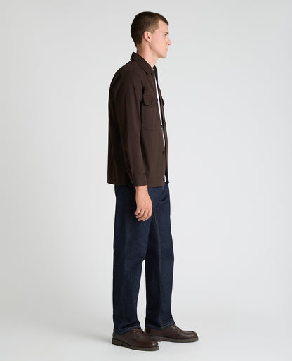 Dark Brown Organic Cotton Blend Shacket