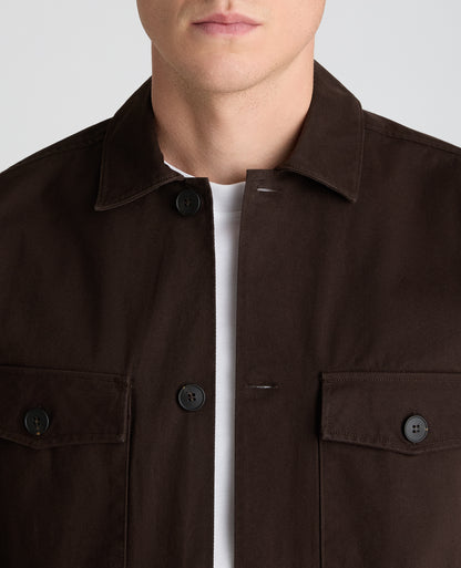Dark Brown Organic Cotton Blend Shacket