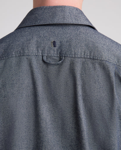 Dark Blue Cotton Stretch Shacket