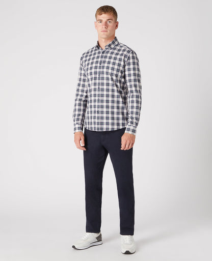 Tapered Fit Check Cotton Shirt
