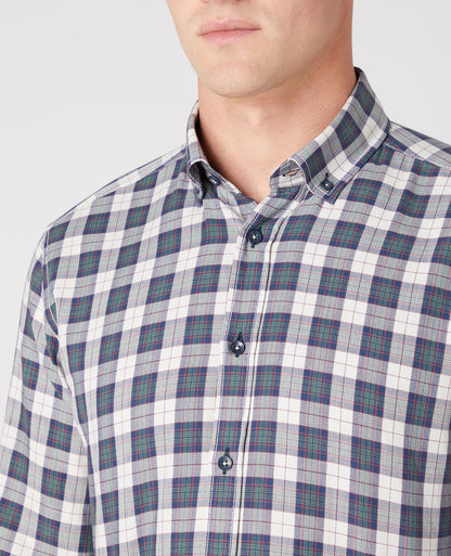 Tapered Fit Check Cotton Shirt