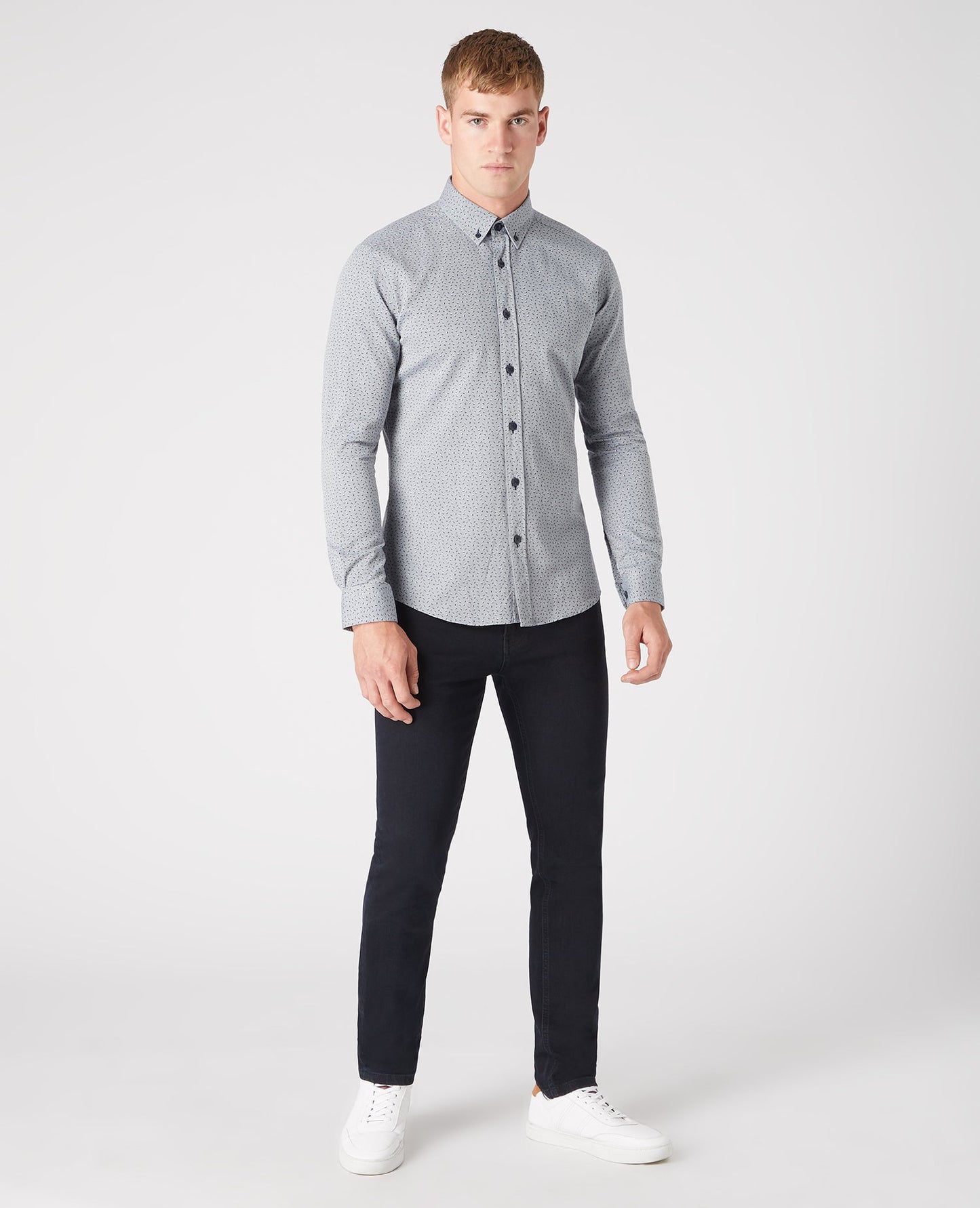 Slim Fit Print Cotton Shirt
