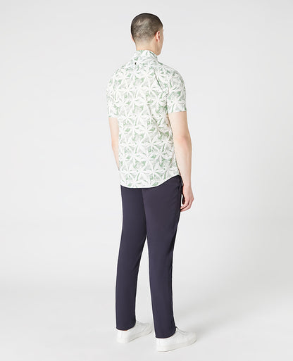 Tapered Fit Print Cotton Short Sleeve Shirt