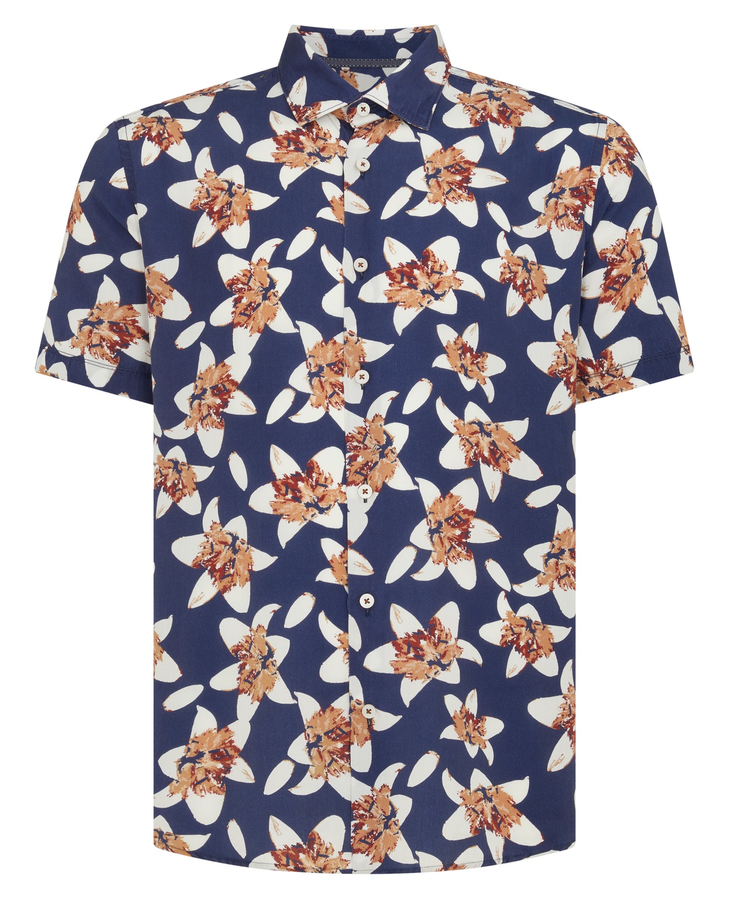 Tapered Fit Cotton Print Short Sleeve Shirt