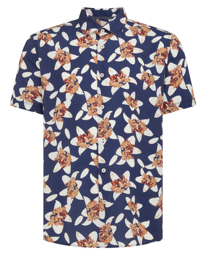 Tapered Fit Cotton Print Short Sleeve Shirt