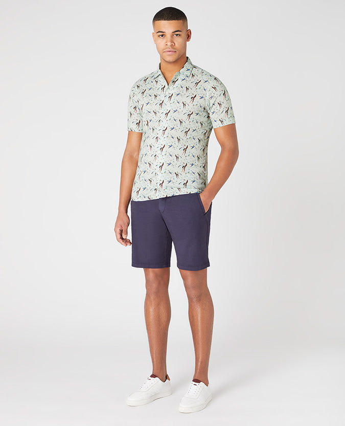 Tapered Fit Print Short Sleeve Shirt
