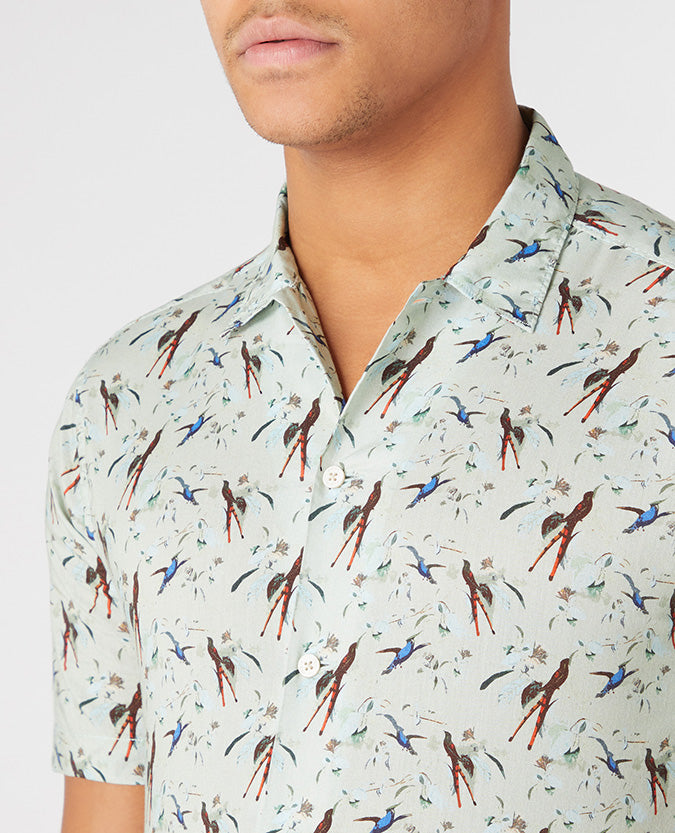 Tapered Fit Print Short Sleeve Shirt