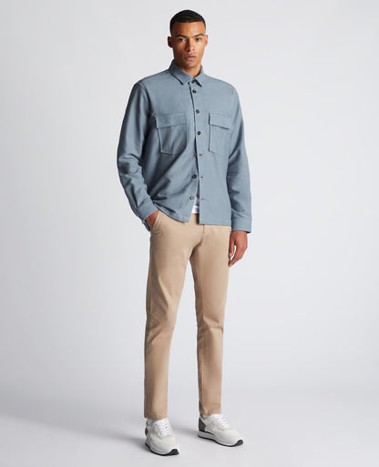 Man wearing a grey Regular Fit Heavyweight Cotton Overshirt