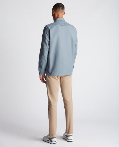 Man wearing a grey Regular Fit Heavyweight Cotton Overshirt