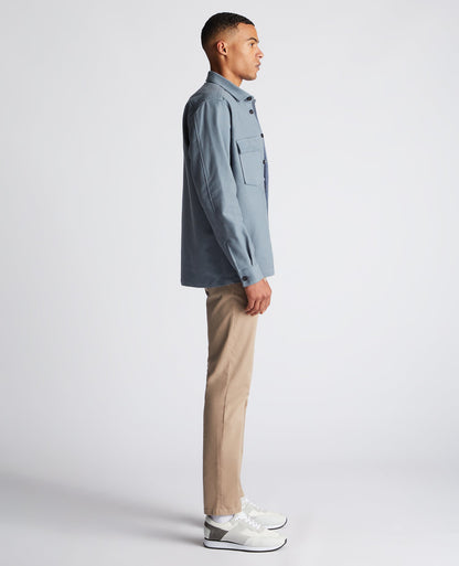 Man wearing a grey Regular Fit Heavyweight Cotton Overshirt