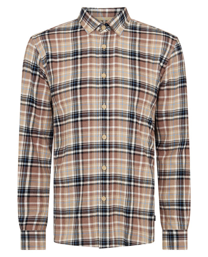Man wearing a brown casual shirt