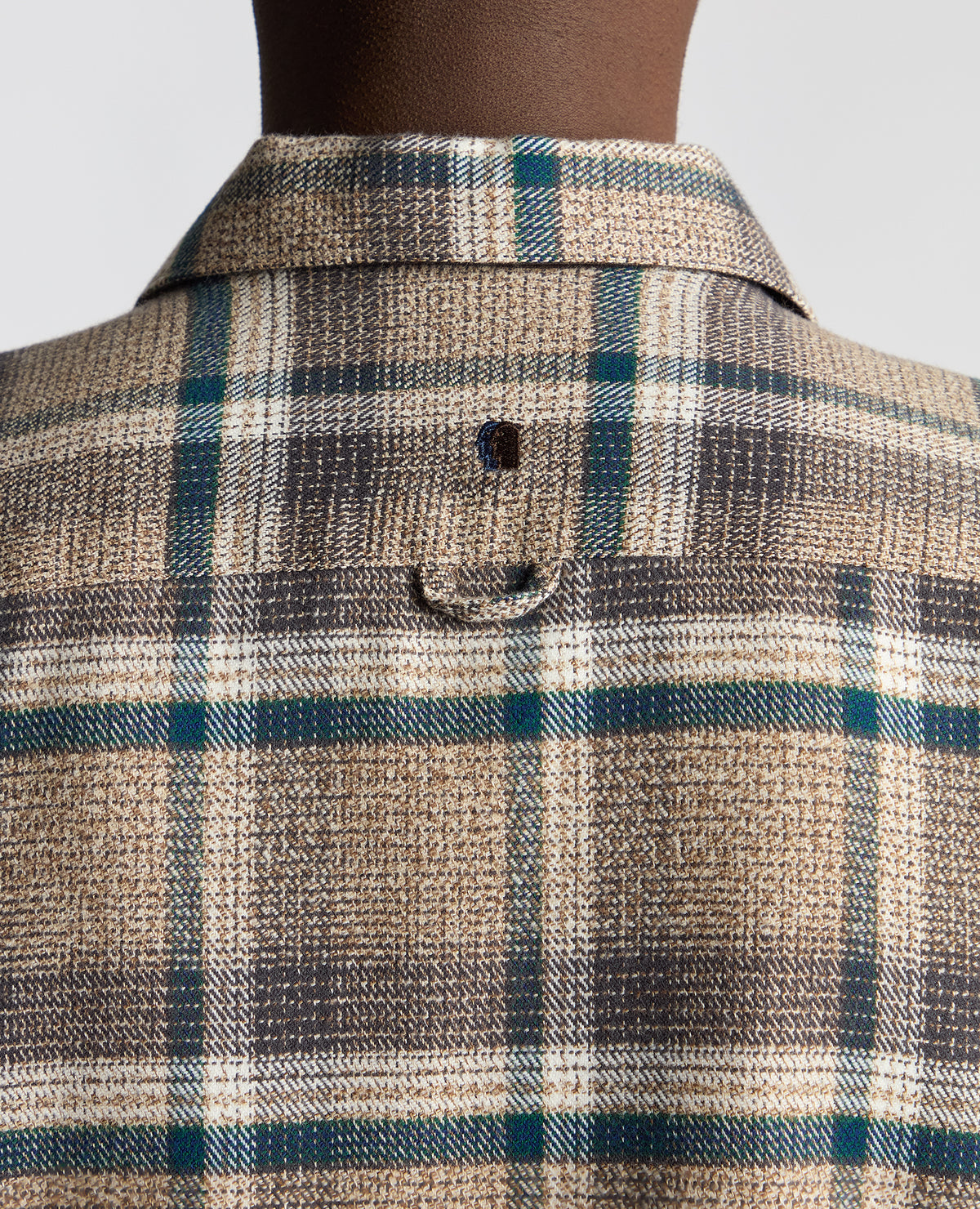 Man wearing a brown Tapered Fit Cotton Checked Overshirt