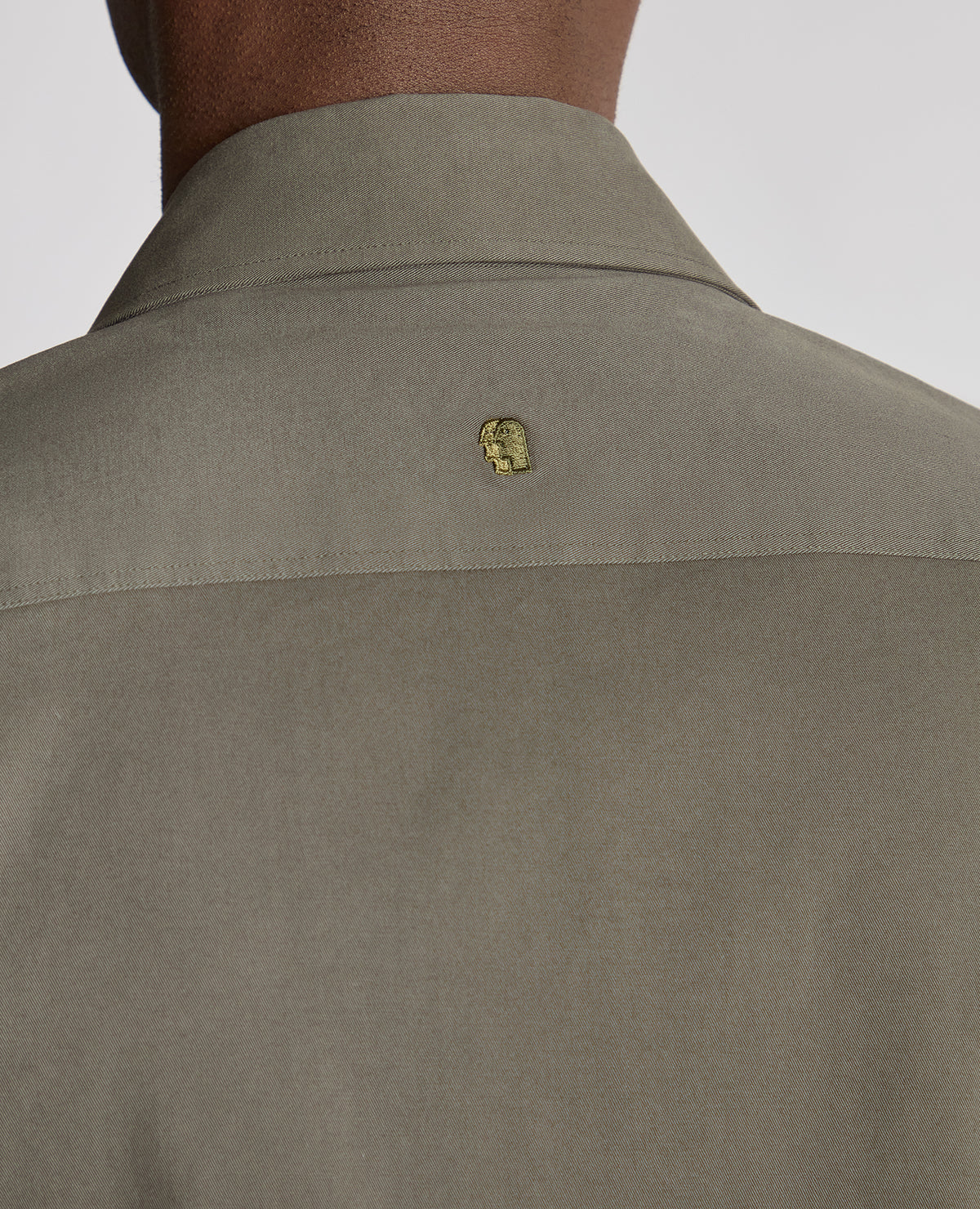 Man wearing a green Regular Fit Cotton Stretch Overshirt