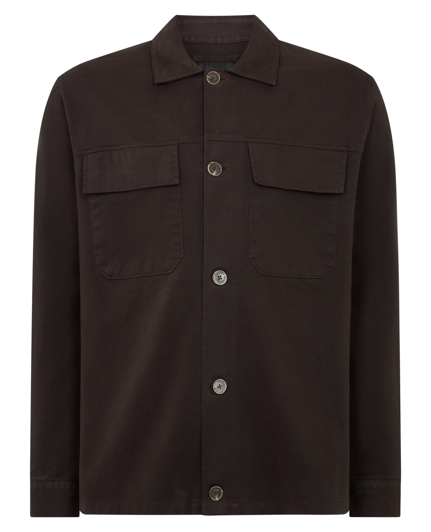 Man wearing a brown Regular Fit Double Pocket Shacket