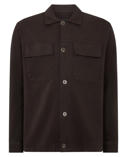 Man wearing a brown Regular Fit Double Pocket Shacket