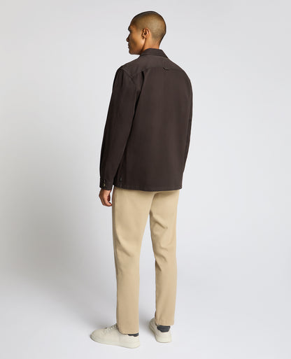 Man wearing a brown Regular Fit Double Pocket Shacket