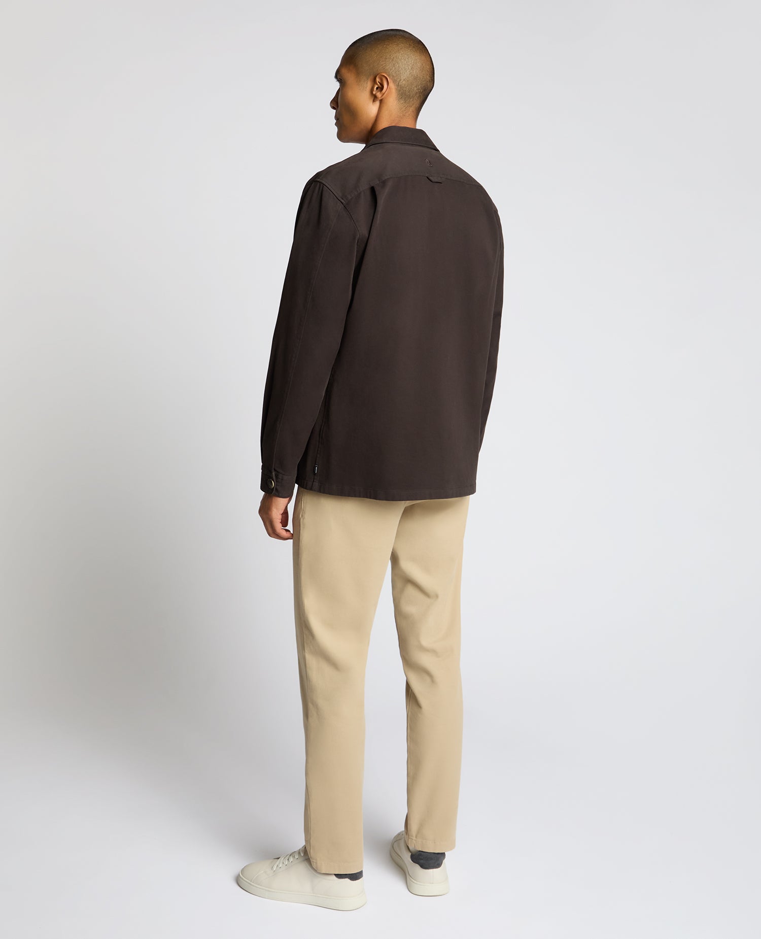 Man wearing a brown Regular Fit Double Pocket Shacket