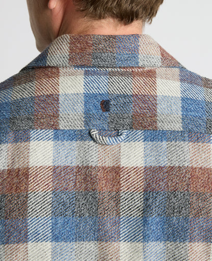 Man wearing a blue Regular Fit Brushed Cotton Shacket