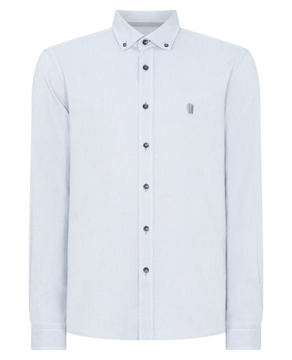 Man wearing a Grey casual shirt