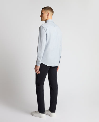 Man wearing a Grey casual shirt