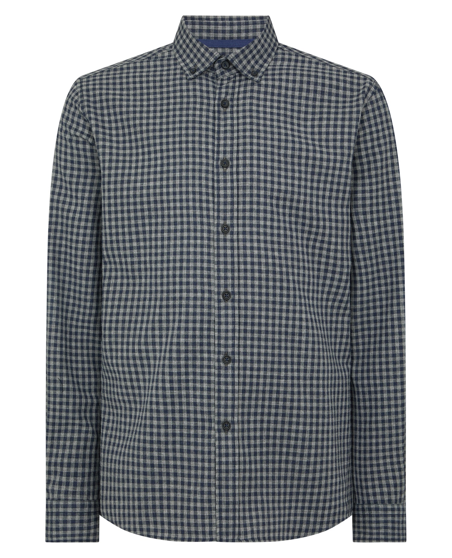 Man wearing a grey Tapered Fit Cotton-Blend Print Shirt