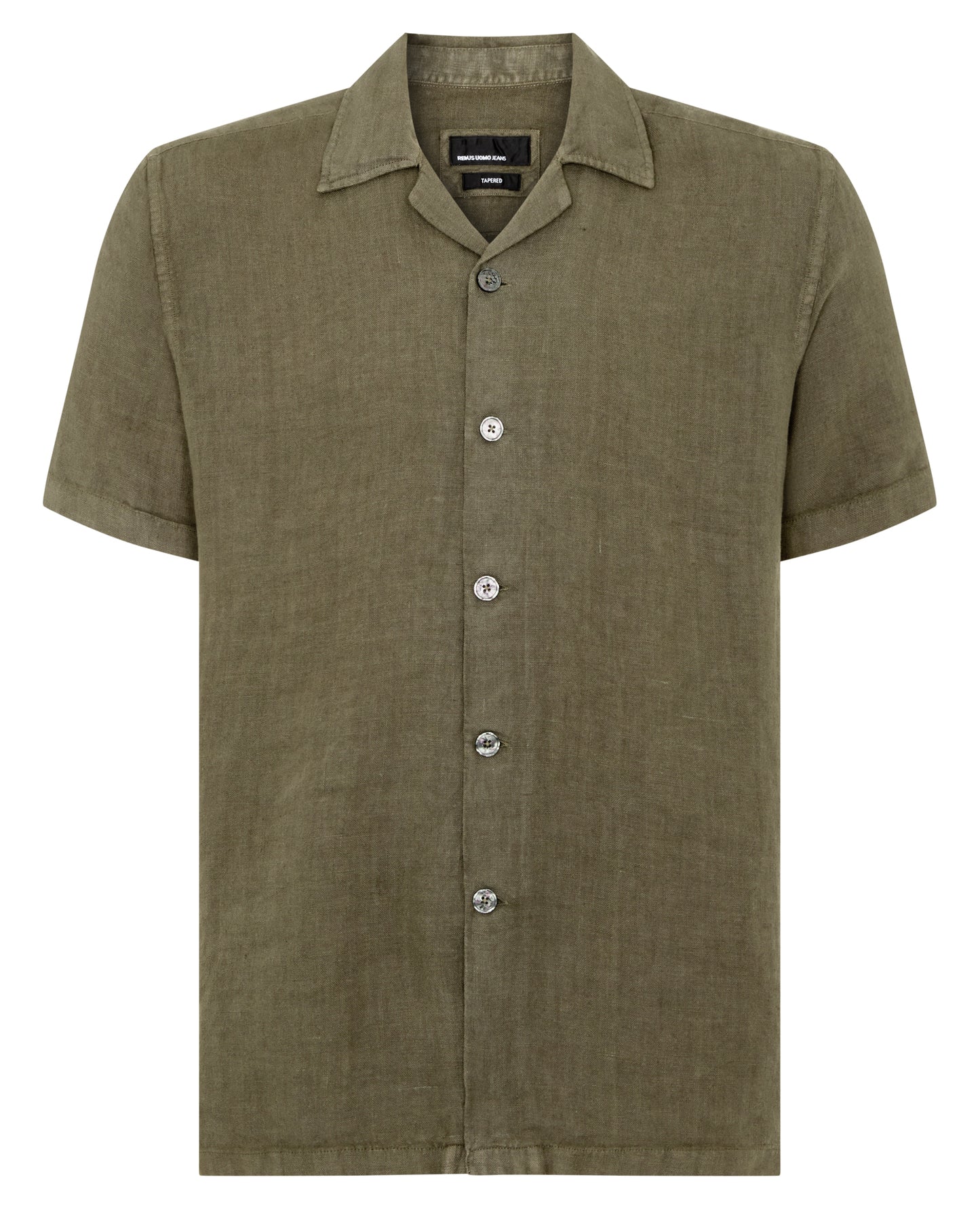 Tapered Fit Short Sleeve Linen Shirt