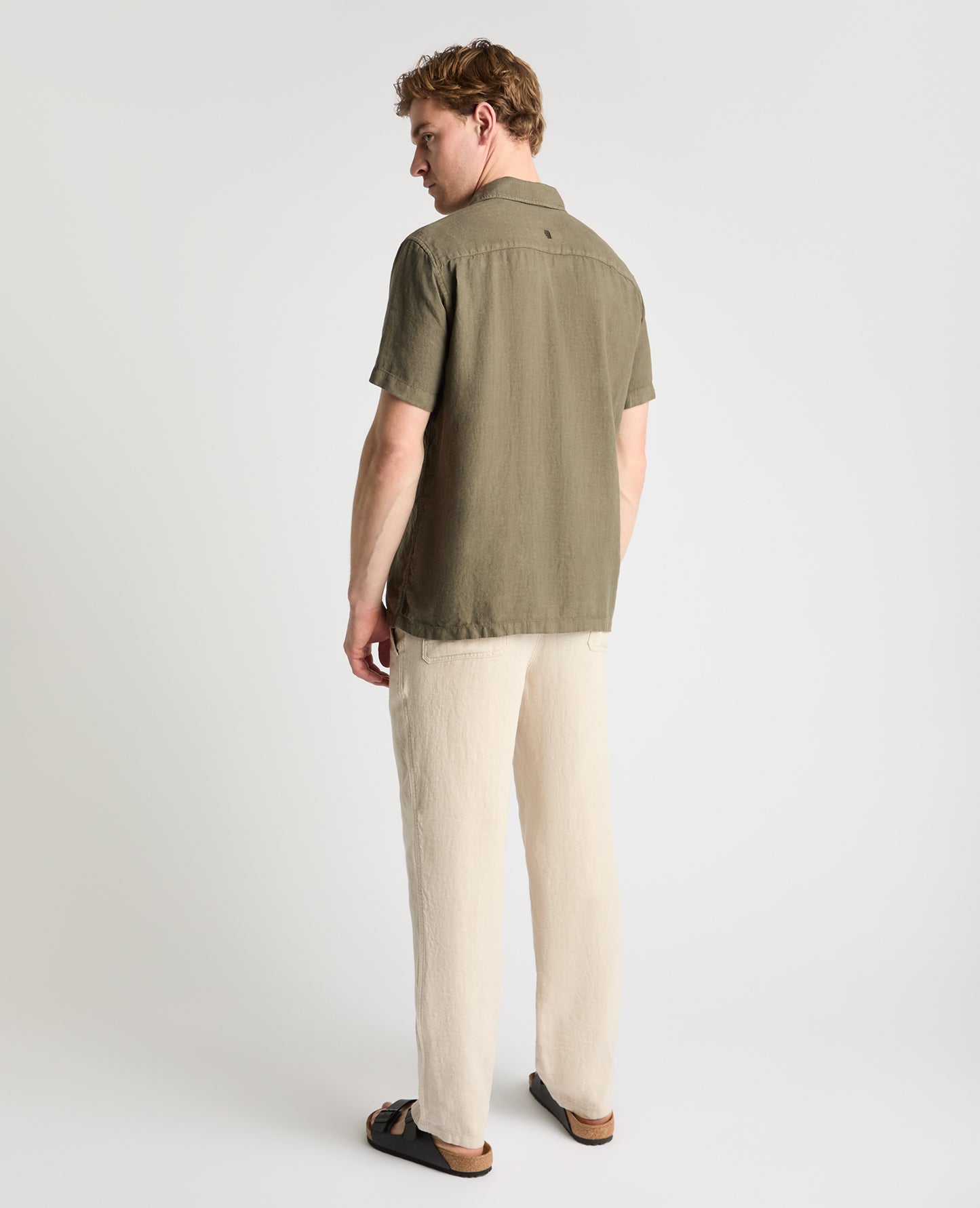 Tapered Fit Short Sleeve Linen Shirt