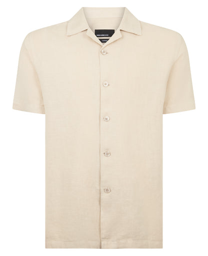 Man wearing a cream casual shirt