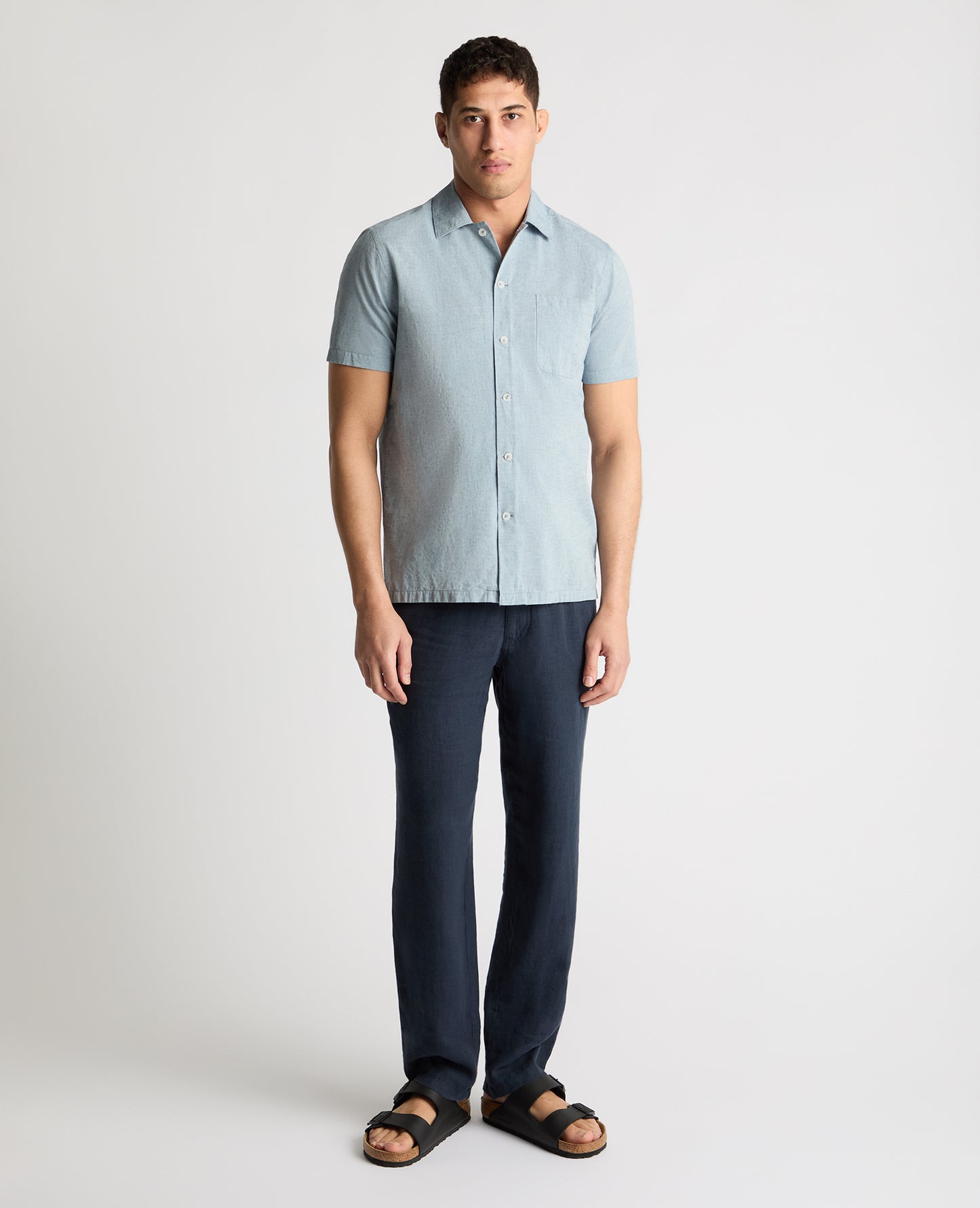 Tapered Fit Cotton Blend Shirt