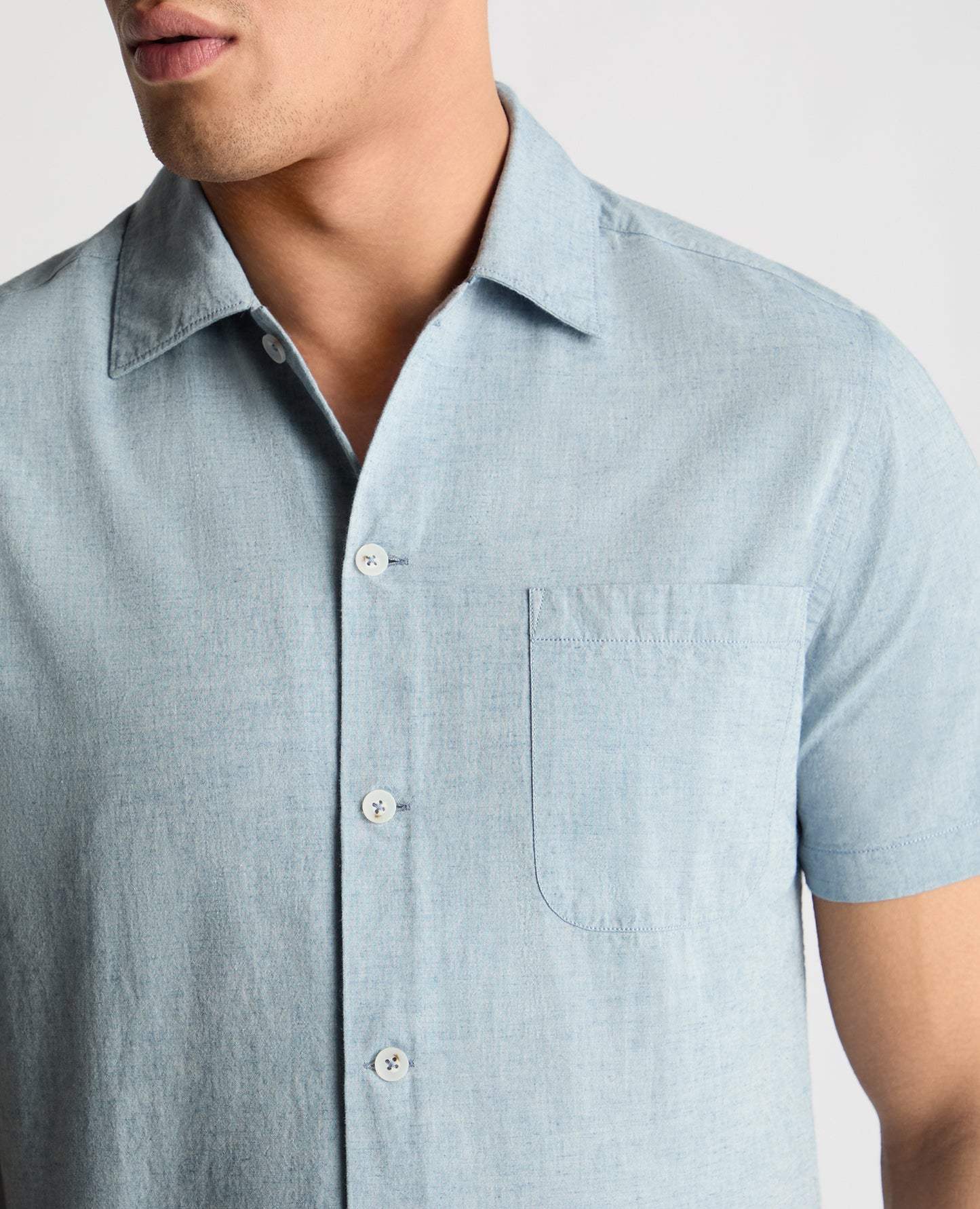Tapered Fit Cotton Blend Shirt
