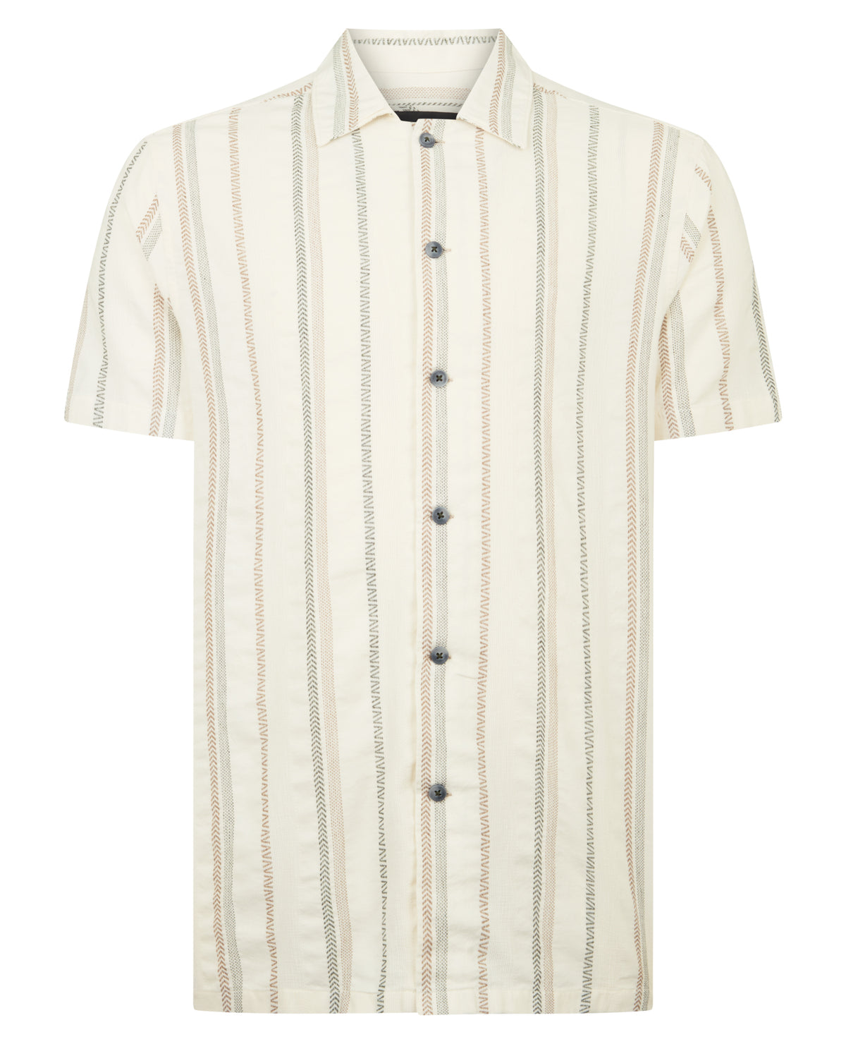 Man wearing a cream casual shirt