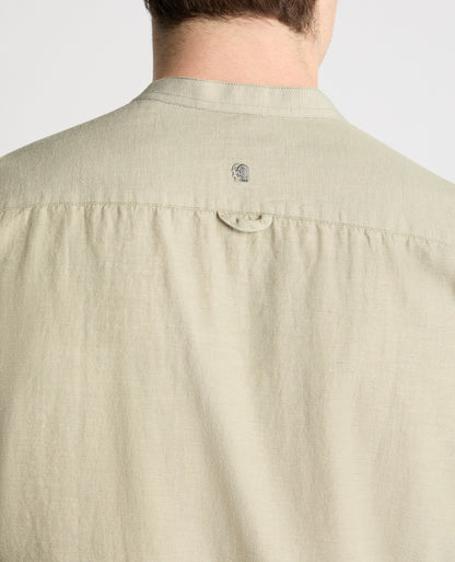 Man wearing a green casual shirt
