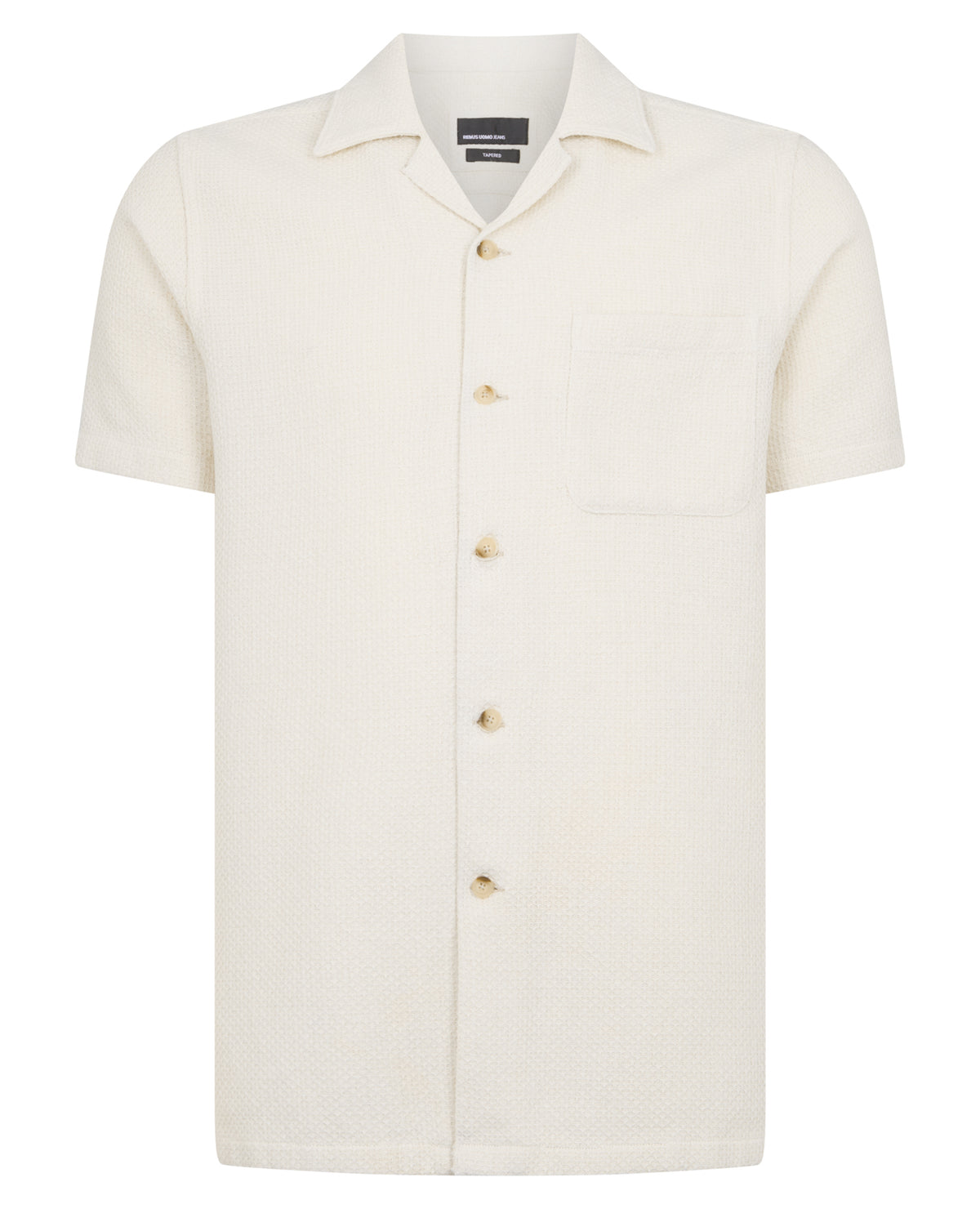 Man wearing a cream casual shirt