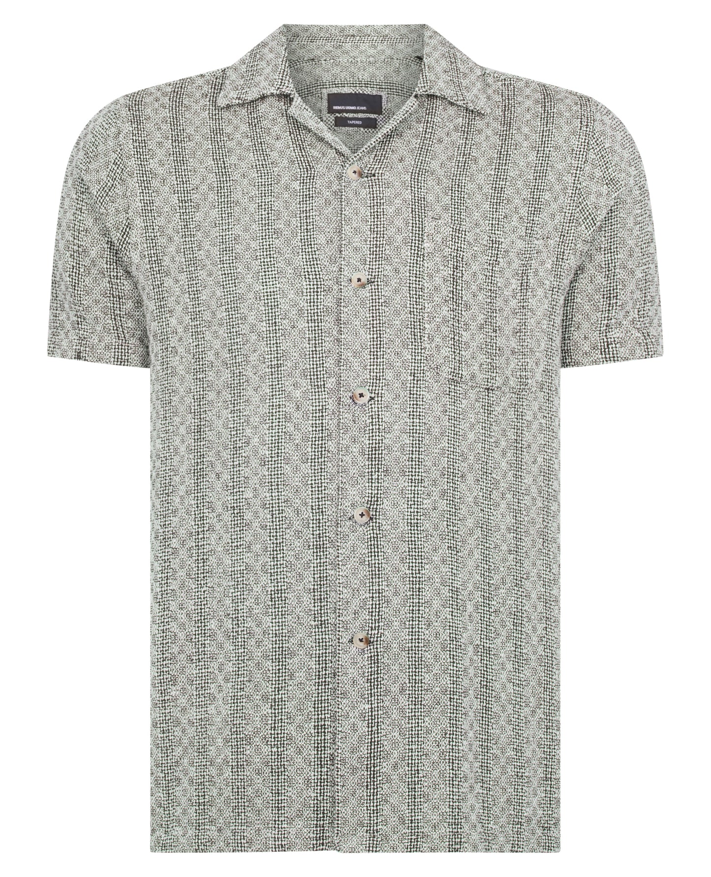 Tapered Fit Two-Tone Textured Shirt