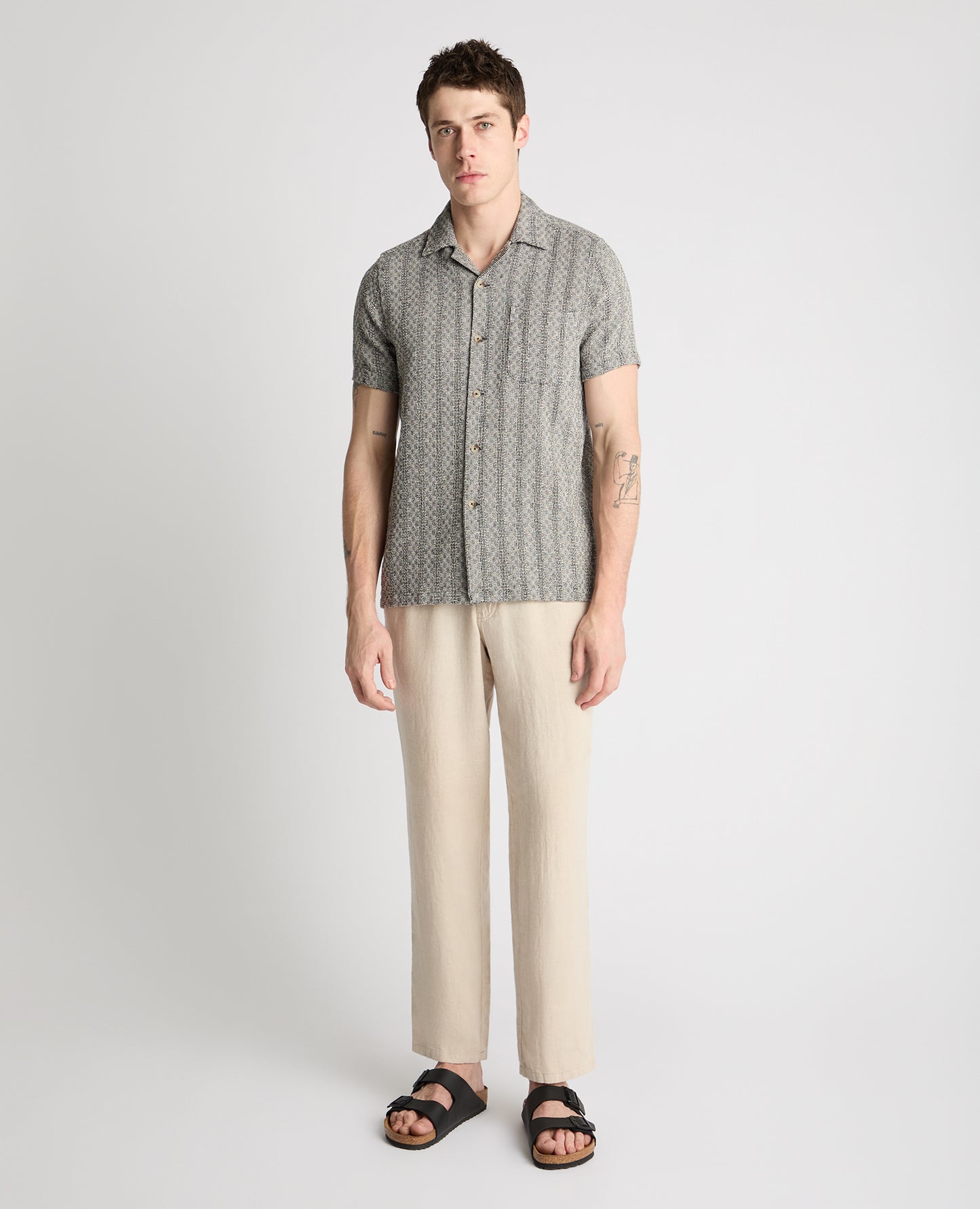 Tapered Fit Two-Tone Textured Shirt