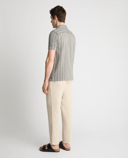 Tapered Fit Two-Tone Textured Shirt